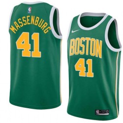 Green_Gold Tony Massenburg Twill Basketball Jersey -Celtics #41 Massenburg Twill Jerseys, FREE SHIPPING