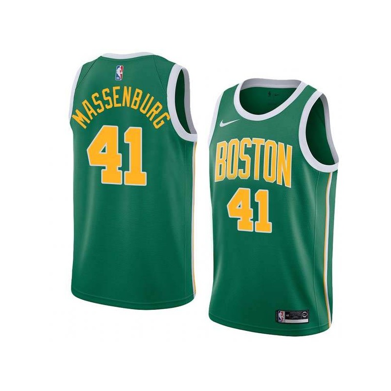 Green_Gold Tony Massenburg Twill Basketball Jersey -Celtics #41 Massenburg Twill Jerseys, FREE SHIPPING