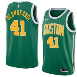 Green_Gold Michael Olowokandi Twill Basketball Jersey -Celtics #41 Olowokandi Twill Jerseys, FREE SHIPPING