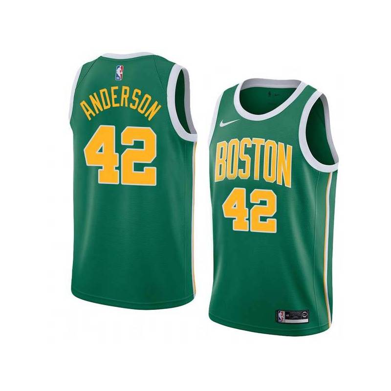 Green_Gold Jerome Anderson Twill Basketball Jersey -Celtics #42 Anderson Twill Jerseys, FREE SHIPPING