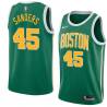 Green_Gold Frankie Sanders Twill Basketball Jersey -Celtics #45 Sanders Twill Jerseys, FREE SHIPPING