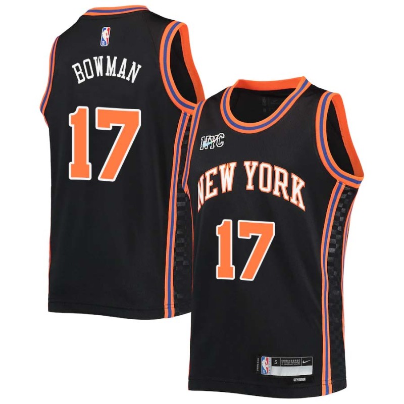 2021-22City Nate Bowman Twill Basketball Jersey -Knicks #17 Bowman Twill Jerseys, FREE SHIPPING