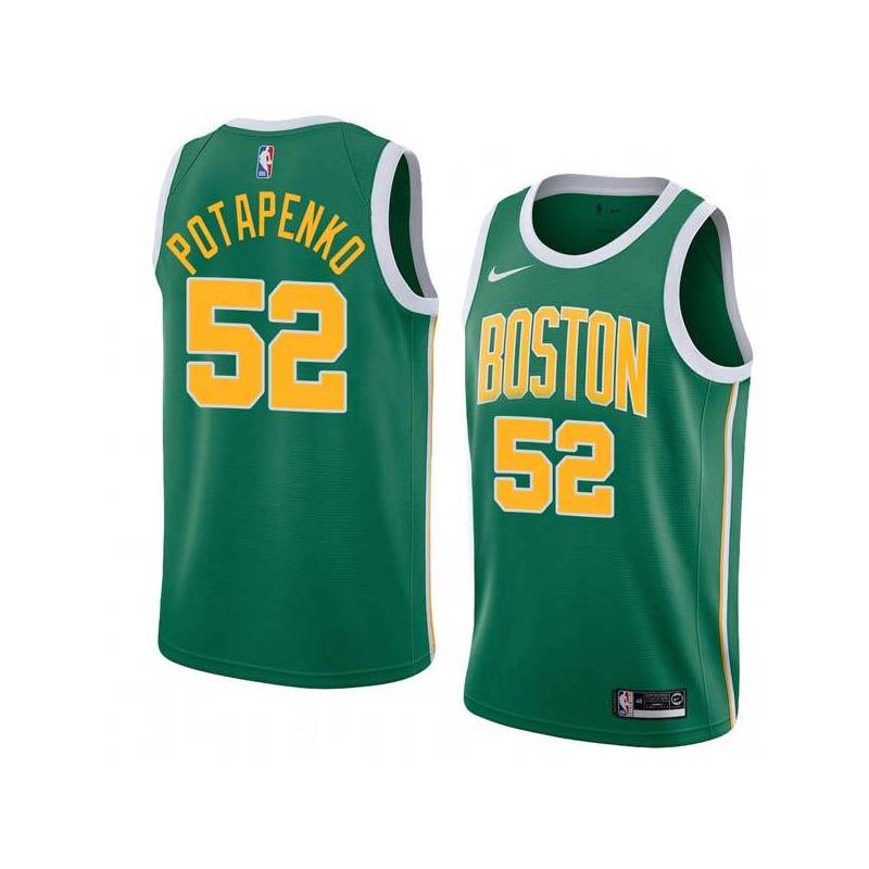 Green_Gold Vitaly Potapenko Twill Basketball Jersey -Celtics #52 Potapenko Twill Jerseys, FREE SHIPPING