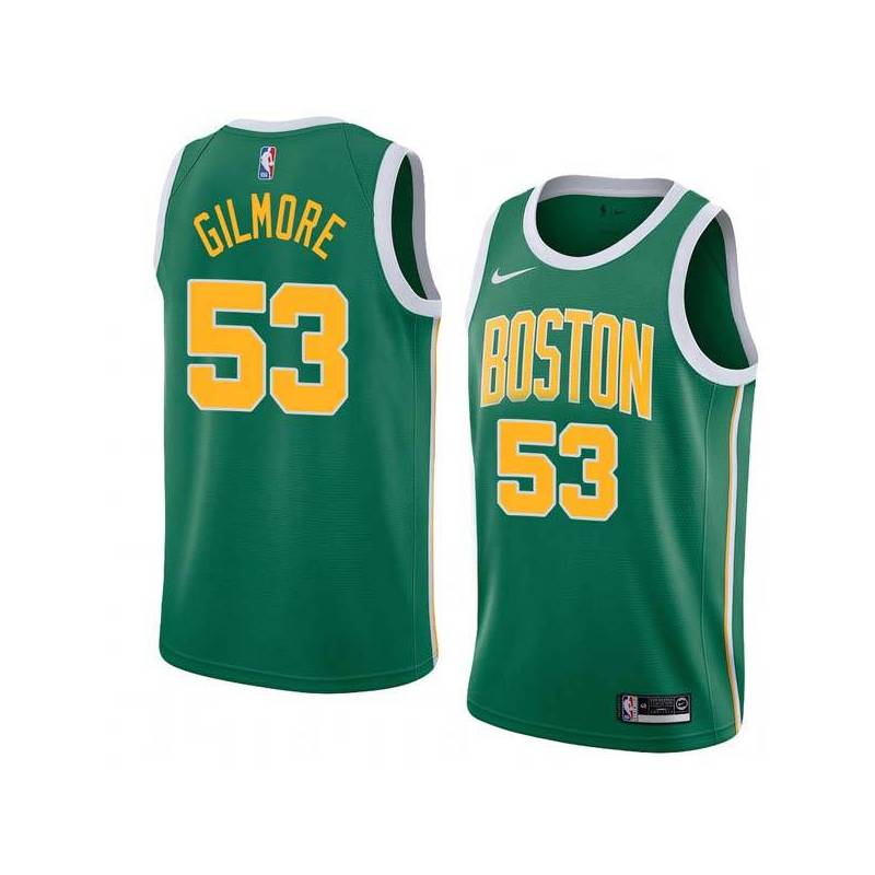 Green_Gold Artis Gilmore Twill Basketball Jersey -Celtics #53 Gilmore Twill Jerseys, FREE SHIPPING