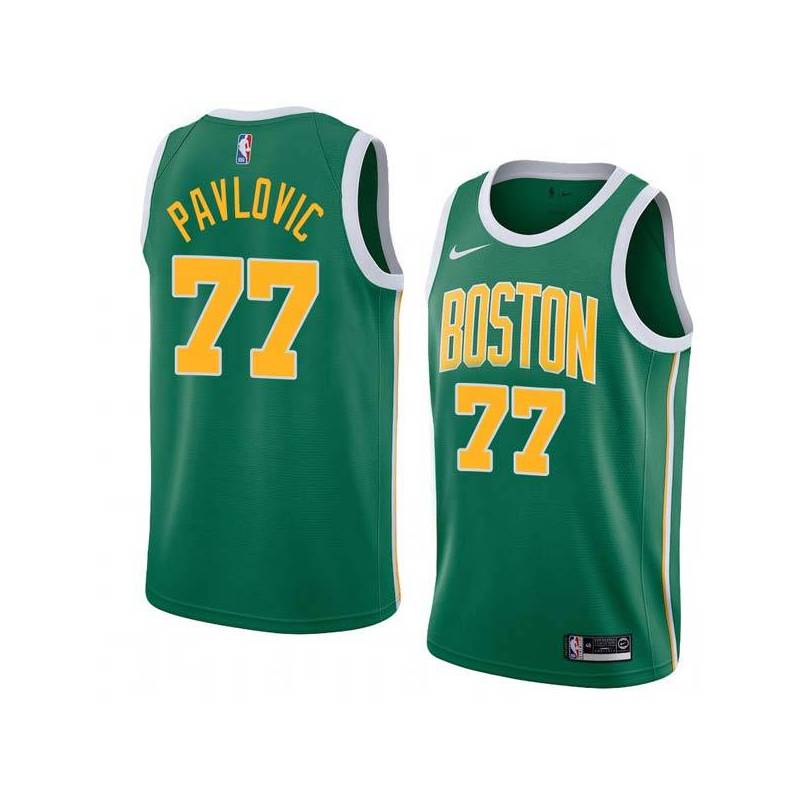 Green_Gold Sasha Pavlovic Twill Basketball Jersey -Celtics #77 Pavlovic Twill Jerseys, FREE SHIPPING