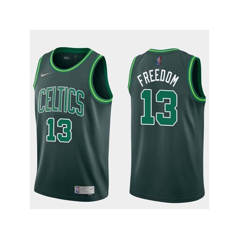 2020-21Earned Enes Freedom Celtics #13 Twill Basketball Jersey FREE SHIPPING