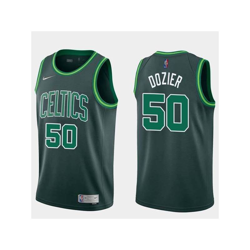 2020-21Earned PJ Dozier Celtics #50 Twill Basketball Jersey FREE SHIPPING