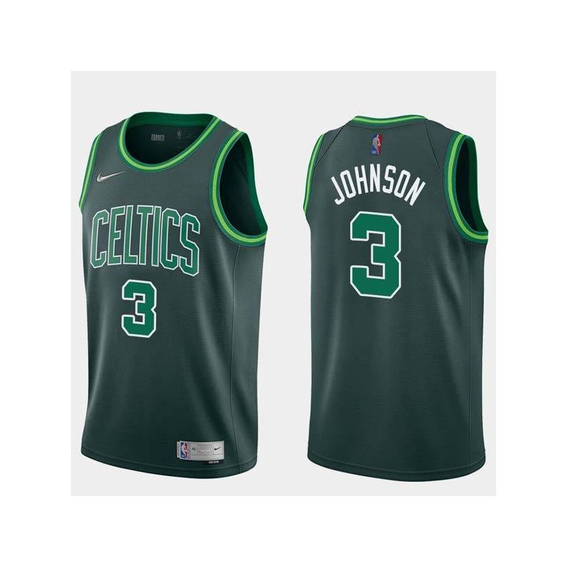 2020-21Earned Dennis Johnson Twill Basketball Jersey -Celtics #3 Johnson Twill Jerseys, FREE SHIPPING