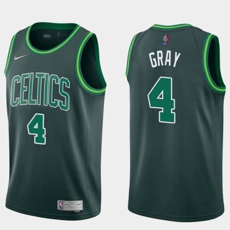 2020-21Earned Wyndol Gray Twill Basketball Jersey -Celtics #4 Gray Twill Jerseys, FREE SHIPPING