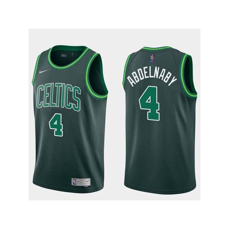 2020-21Earned Alaa Abdelnaby Twill Basketball Jersey -Celtics #4 Abdelnaby Twill Jerseys, FREE SHIPPING