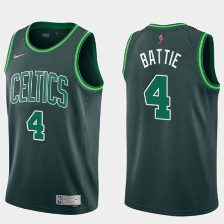 2020-21Earned Tony Battie Twill Basketball Jersey -Celtics #4 Battie Twill Jerseys, FREE SHIPPING