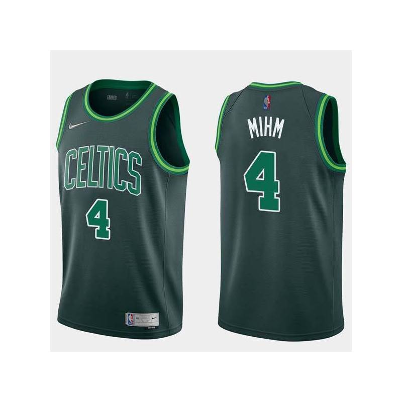 2020-21Earned Chris Mihm Twill Basketball Jersey -Celtics #4 Mihm Twill Jerseys, FREE SHIPPING