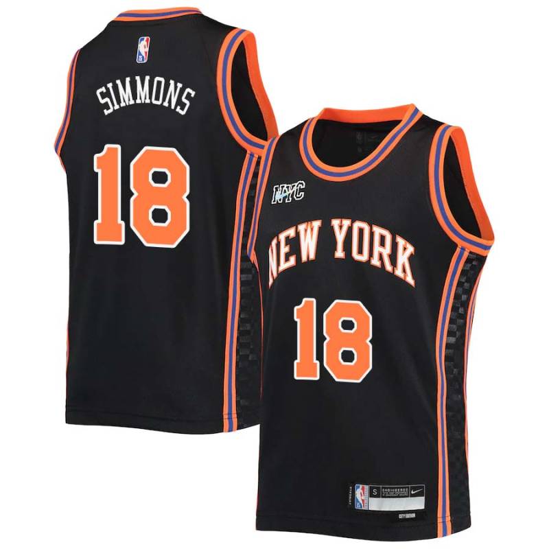 2021-22City Connie Simmons Twill Basketball Jersey -Knicks #18 Simmons Twill Jerseys, FREE SHIPPING