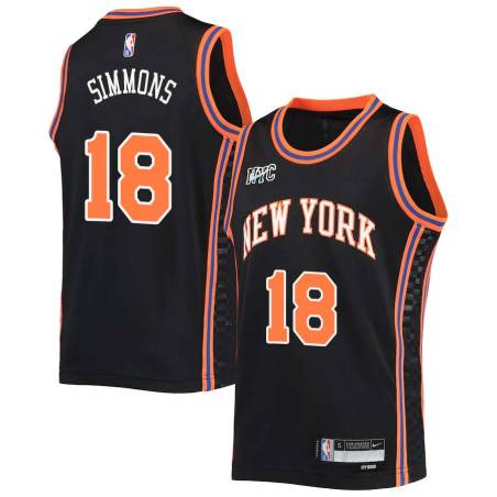 2021-22City Connie Simmons Twill Basketball Jersey -Knicks #18 Simmons Twill Jerseys, FREE SHIPPING