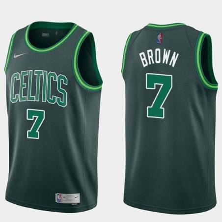 2020-21Earned Jaylen Brown Twill Basketball Jersey -Celtics #7 Brown Twill Jerseys, FREE SHIPPING