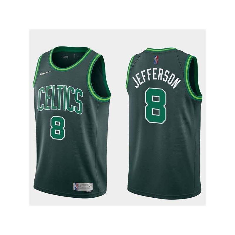 2020-21Earned Al Jefferson Twill Basketball Jersey -Celtics #8 Jefferson Twill Jerseys, FREE SHIPPING