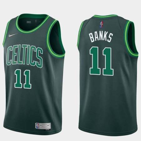 2020-21Earned Marcus Banks Twill Basketball Jersey -Celtics #11 Banks Twill Jerseys, FREE SHIPPING