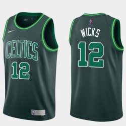 2020-21Earned Sidney Wicks Twill Basketball Jersey -Celtics #12 Wicks Twill Jerseys, FREE SHIPPING