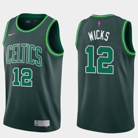 2020-21Earned Sidney Wicks Twill Basketball Jersey -Celtics #12 Wicks Twill Jerseys, FREE SHIPPING