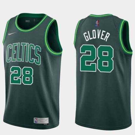 2020-21Earned Clarence Glover Twill Basketball Jersey -Celtics #28 Glover Twill Jerseys, FREE SHIPPING