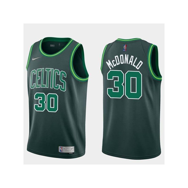 2020-21Earned Glenn McDonald Twill Basketball Jersey -Celtics #30 McDonald Twill Jerseys, FREE SHIPPING