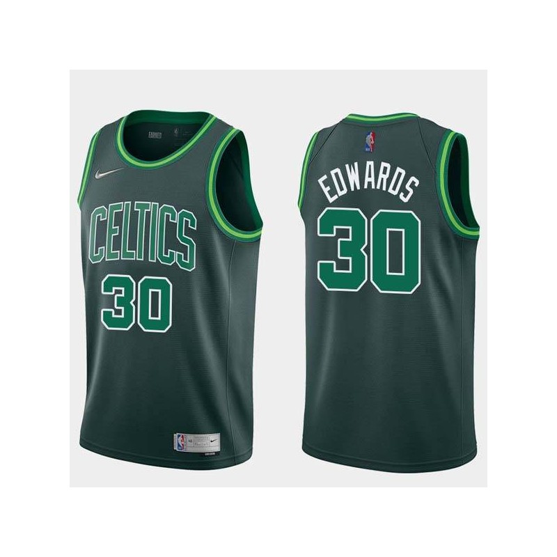 2020-21Earned Blue Edwards Twill Basketball Jersey -Celtics #30 Edwards Twill Jerseys, FREE SHIPPING