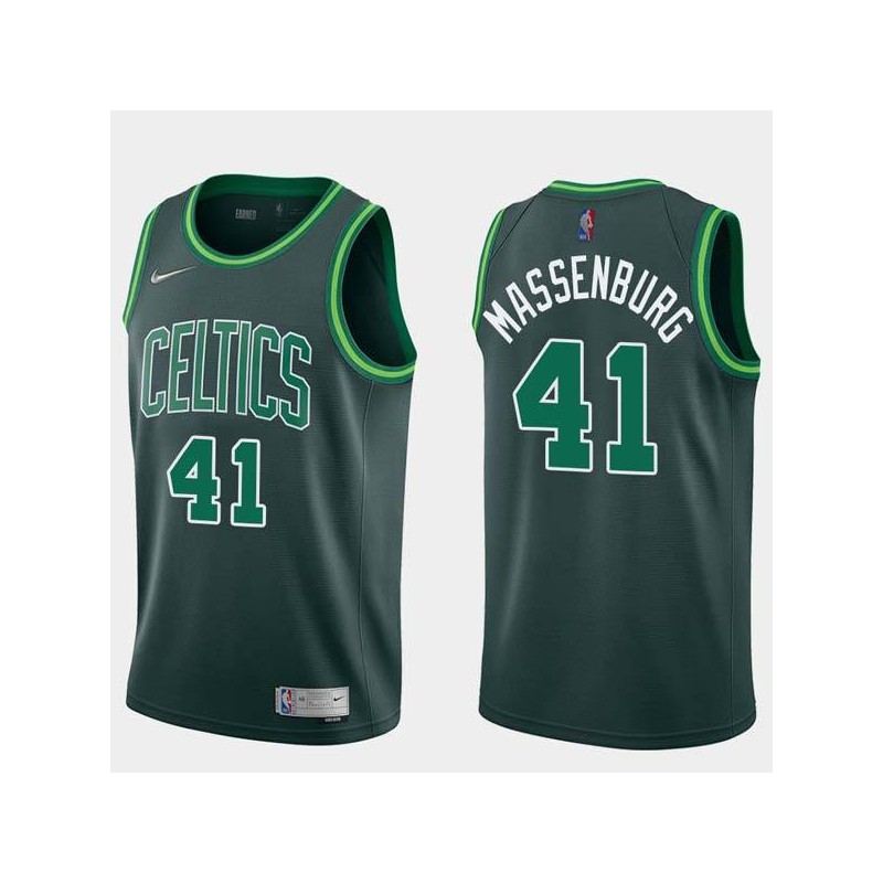 2020-21Earned Tony Massenburg Twill Basketball Jersey -Celtics #41 Massenburg Twill Jerseys, FREE SHIPPING