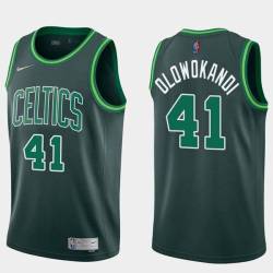 2020-21Earned Michael Olowokandi Twill Basketball Jersey -Celtics #41 Olowokandi Twill Jerseys, FREE SHIPPING