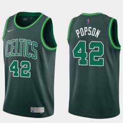 2020-21Earned Dave Popson Twill Basketball Jersey -Celtics #42 Popson Twill Jerseys, FREE SHIPPING