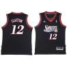 Black Throwback Speedy Claxton Twill Basketball Jersey -76ers #12 Claxton Twill Jerseys, FREE SHIPPING