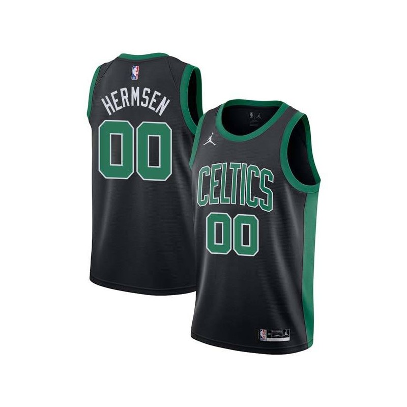 Black Kleggie Hermsen Celtics #00 Twill Basketball Jersey FREE SHIPPING