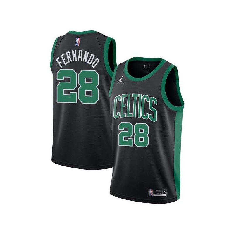 Black Bruno Fernando Celtics #28 Twill Basketball Jersey FREE SHIPPING
