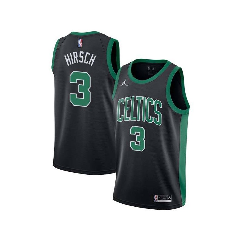 Black Mel Hirsch Twill Basketball Jersey -Celtics #3 Hirsch Twill Jerseys, FREE SHIPPING
