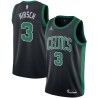 Black Mel Hirsch Twill Basketball Jersey -Celtics #3 Hirsch Twill Jerseys, FREE SHIPPING