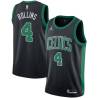 Black Kenny Rollins Twill Basketball Jersey -Celtics #4 Rollins Twill Jerseys, FREE SHIPPING
