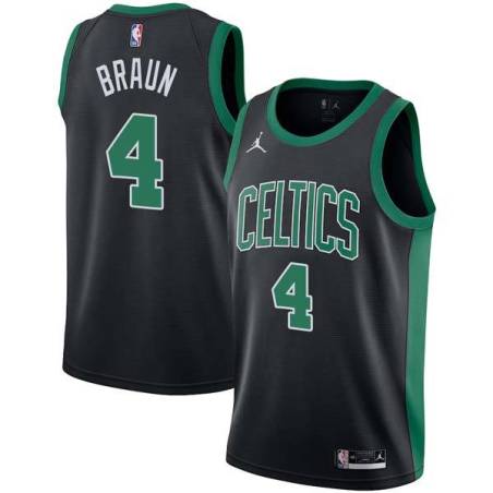 Black Carl Braun Twill Basketball Jersey -Celtics #4 Braun Twill Jerseys, FREE SHIPPING