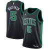 Black Skippy Whitaker Twill Basketball Jersey -Celtics #5 Whitaker Twill Jerseys, FREE SHIPPING