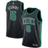 Black Michael Stewart Twill Basketball Jersey -Celtics #5 Stewart Twill Jerseys, FREE SHIPPING