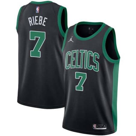 Black Mel Riebe Twill Basketball Jersey -Celtics #7 Riebe Twill Jerseys, FREE SHIPPING