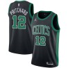 Black Kevin Pritchard Twill Basketball Jersey -Celtics #12 Pritchard Twill Jerseys, FREE SHIPPING