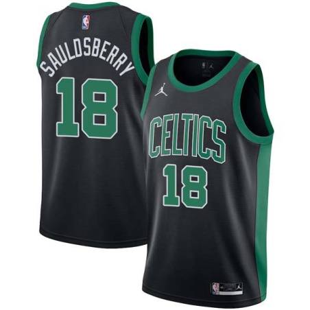 Black Woody Sauldsberry Twill Basketball Jersey -Celtics #18 Sauldsberry Twill Jerseys, FREE SHIPPING