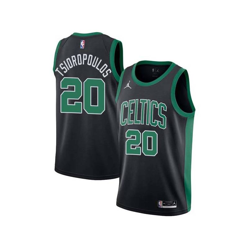 Black Lou Tsioropoulos Twill Basketball Jersey -Celtics #20 Tsioropoulos Twill Jerseys, FREE SHIPPING