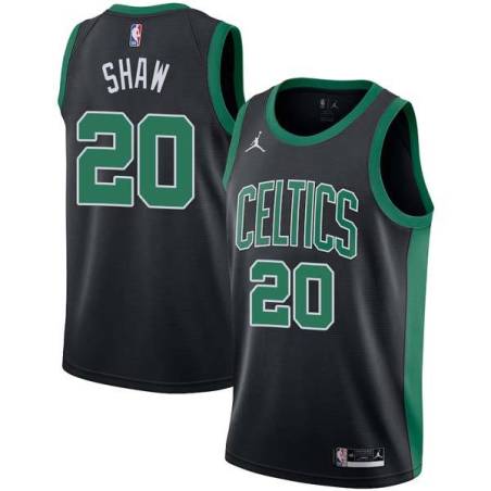 Black Brian Shaw Twill Basketball Jersey -Celtics #20 Shaw Twill Jerseys, FREE SHIPPING