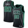 Black Tyus Edney Twill Basketball Jersey -Celtics #20 Edney Twill Jerseys, FREE SHIPPING