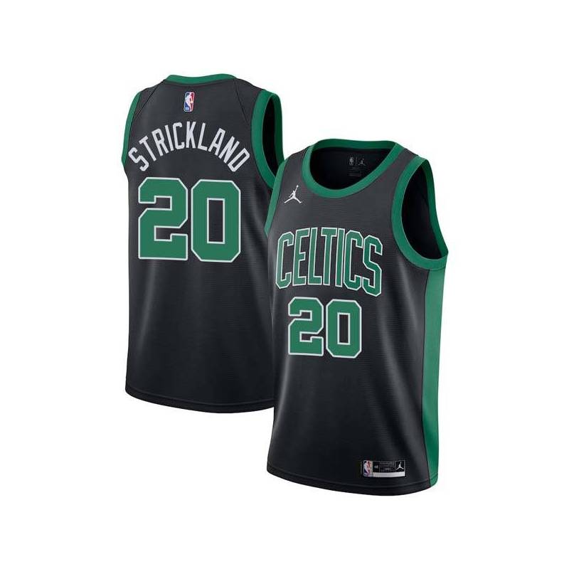 Black Erick Strickland Twill Basketball Jersey -Celtics #20 Strickland Twill Jerseys, FREE SHIPPING