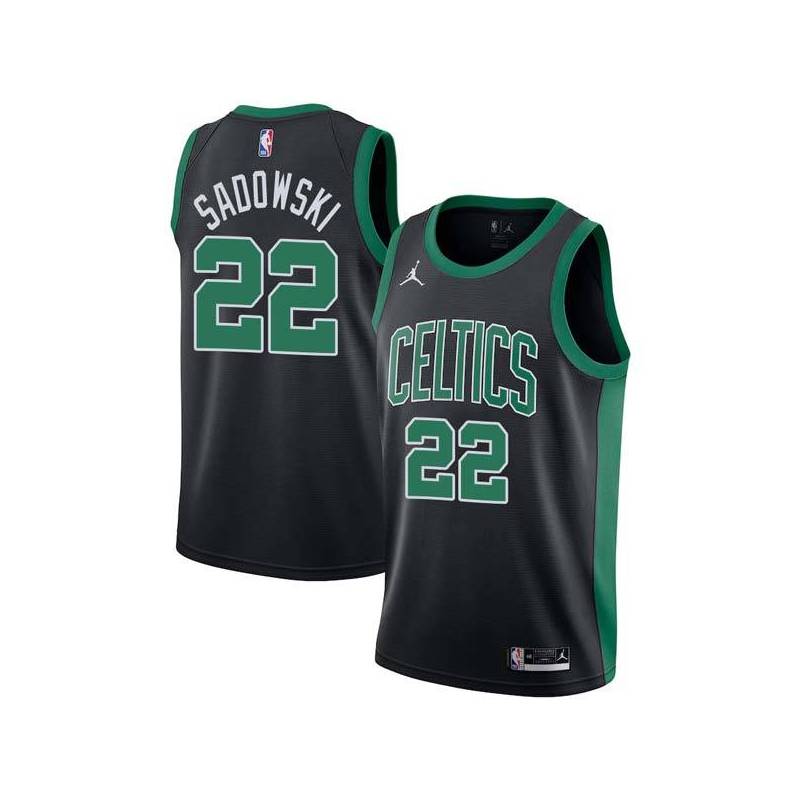 Black Ed Sadowski Twill Basketball Jersey -Celtics #22 Sadowski Twill Jerseys, FREE SHIPPING