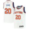 White Kenny Sears Twill Basketball Jersey -Knicks #20 Sears Twill Jerseys, FREE SHIPPING