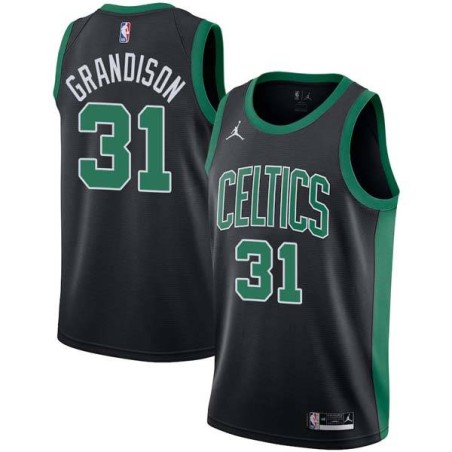 Black Ron Grandison Twill Basketball Jersey -Celtics #31 Grandison Twill Jerseys, FREE SHIPPING