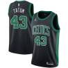 Black Earl Tatum Twill Basketball Jersey -Celtics #43 Tatum Twill Jerseys, FREE SHIPPING