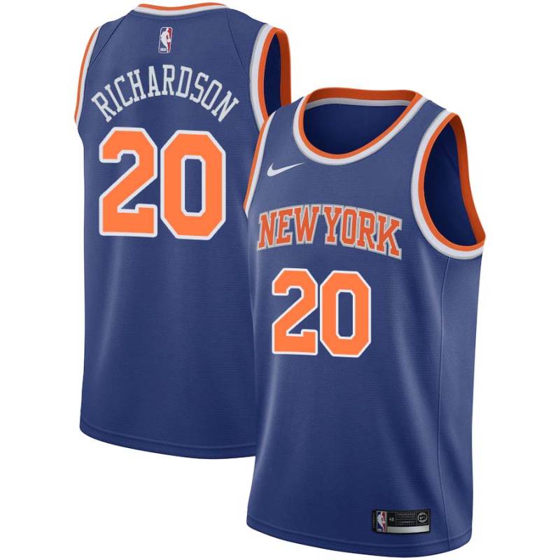 Blue Micheal Ray Richardson Twill Basketball Jersey -Knicks #20 Richardson Twill Jerseys, FREE SHIPPING